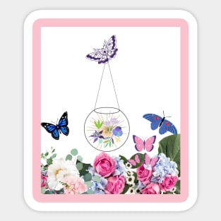 amazing butterflies and flowers Sticker